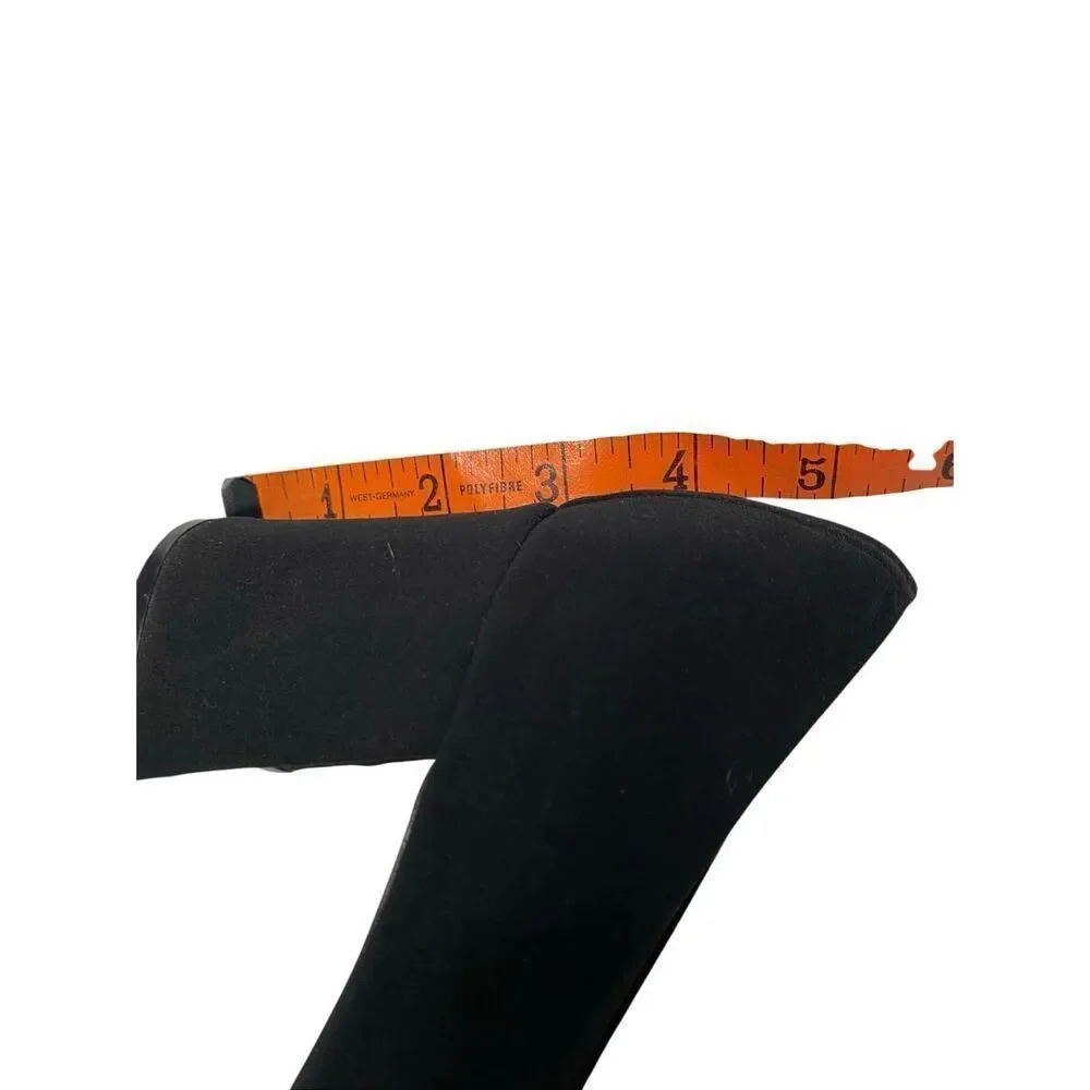 Liz Claiborne Black Fabric Block Heel Pumps Square Toe Comfort Womens Size 9M